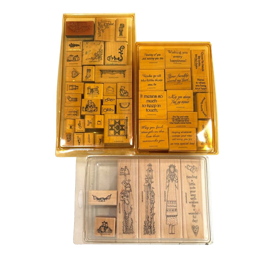 Vintage Stampin' Up! Stamp Set (40+ Stamps) Crafting Early 1990s Most New/Unused
